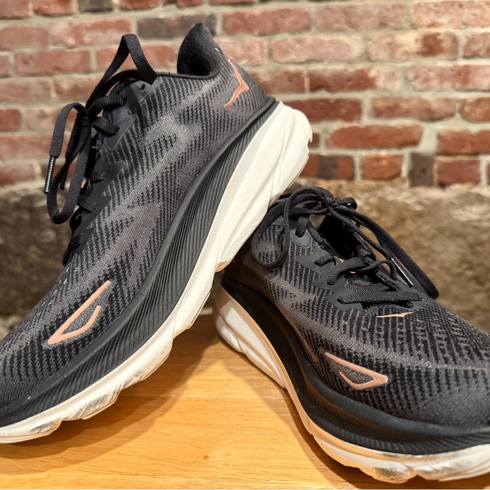 Hoka Black and Gold Athletic Shoes - Picture 2 of 3